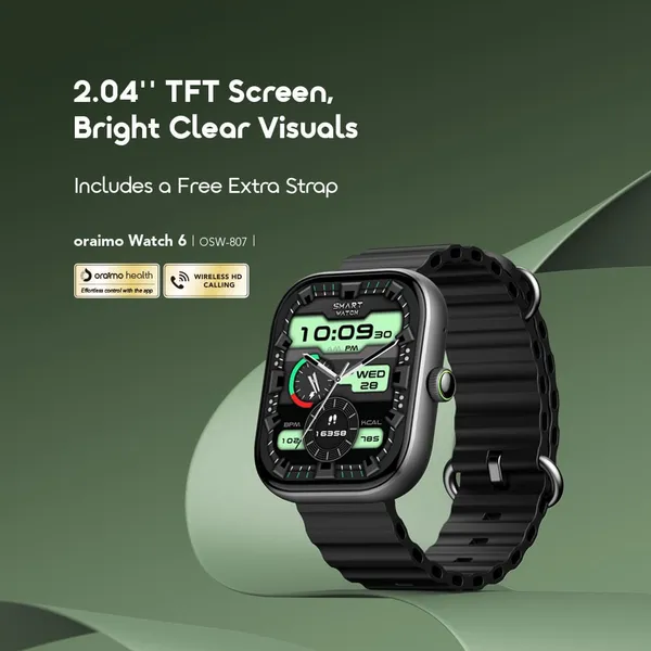 oraimo Watch 6 2.04" TFT IP68 Smart Watch - Additional Image