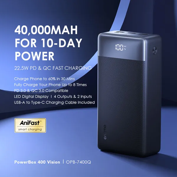 Oraimo 400 Vision 40000mAh 22.5W Power Bank - Additional Image