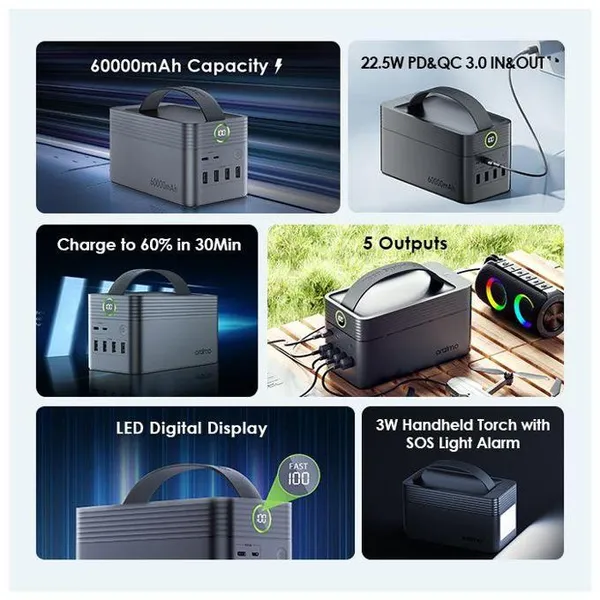 Oraimo PowerBox 600 60000mAh 22.5W Power Bank